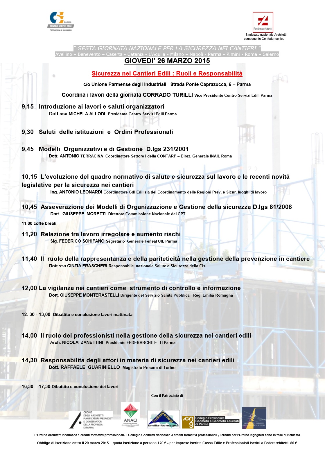 “Sicurezza Nei Cantieri Edili”, Seminario Organizzato Giovedì 26 Marzo ...